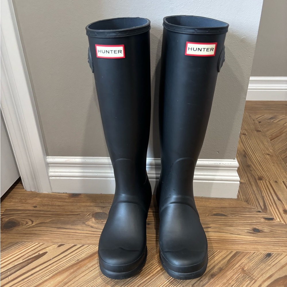 Hunter Original Tall Rain Boots - Black - Size 7